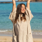 Poncho en coton premium bio Sable