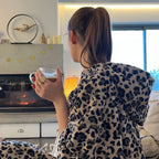 Poncho en coton premium bio Léopard