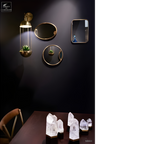 Miroir oval cadre laiton motif lézard