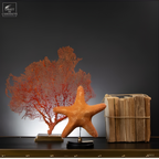 Etoile de mer à pois sur base noire ronde