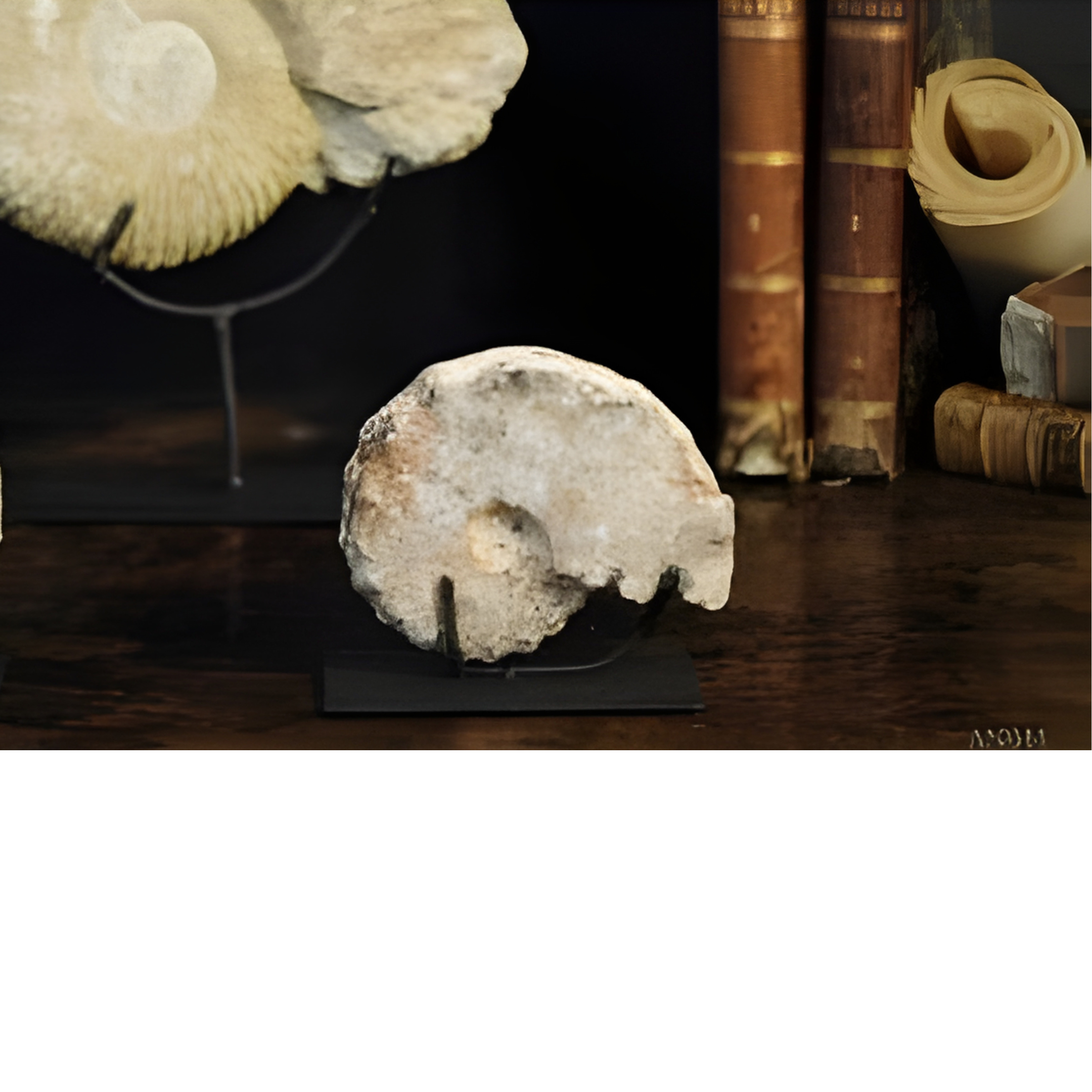 Goniatite à pics sur socle métal