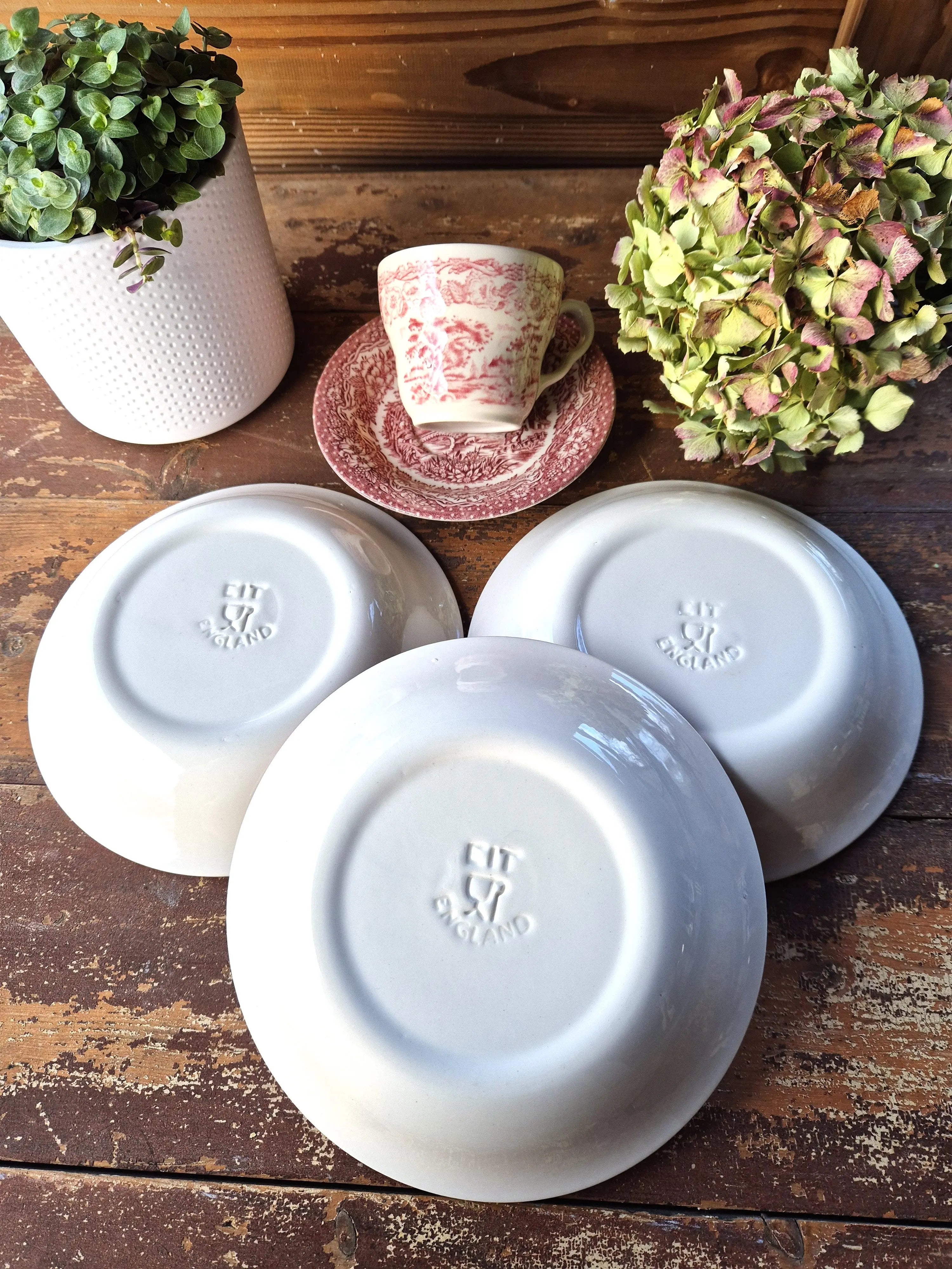3 coupelles en faïence anglaise Little Harmonie
