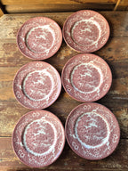 6 assiettes à dessert en faïence anglaise