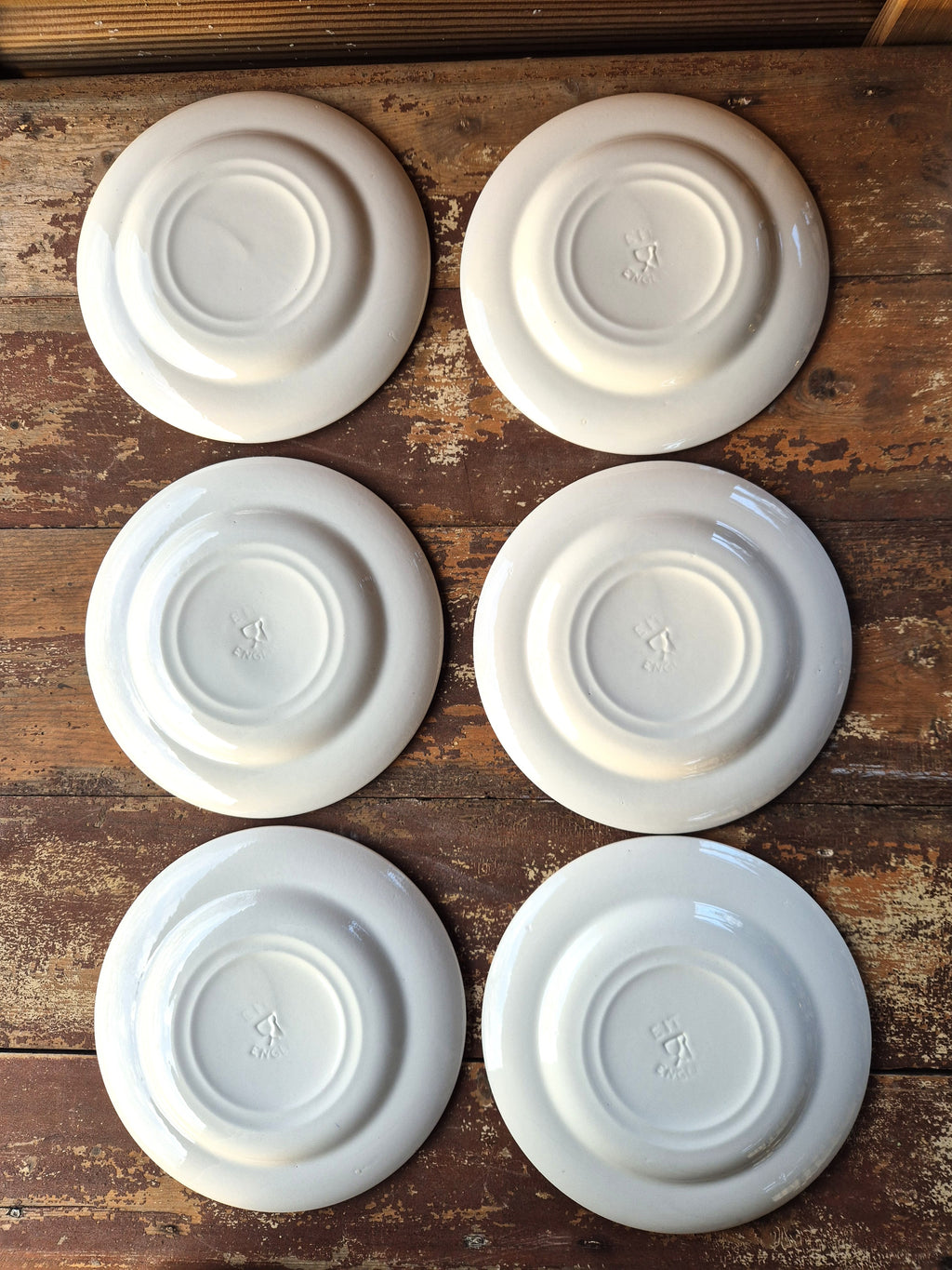 6 assiettes à dessert en faïence anglaise