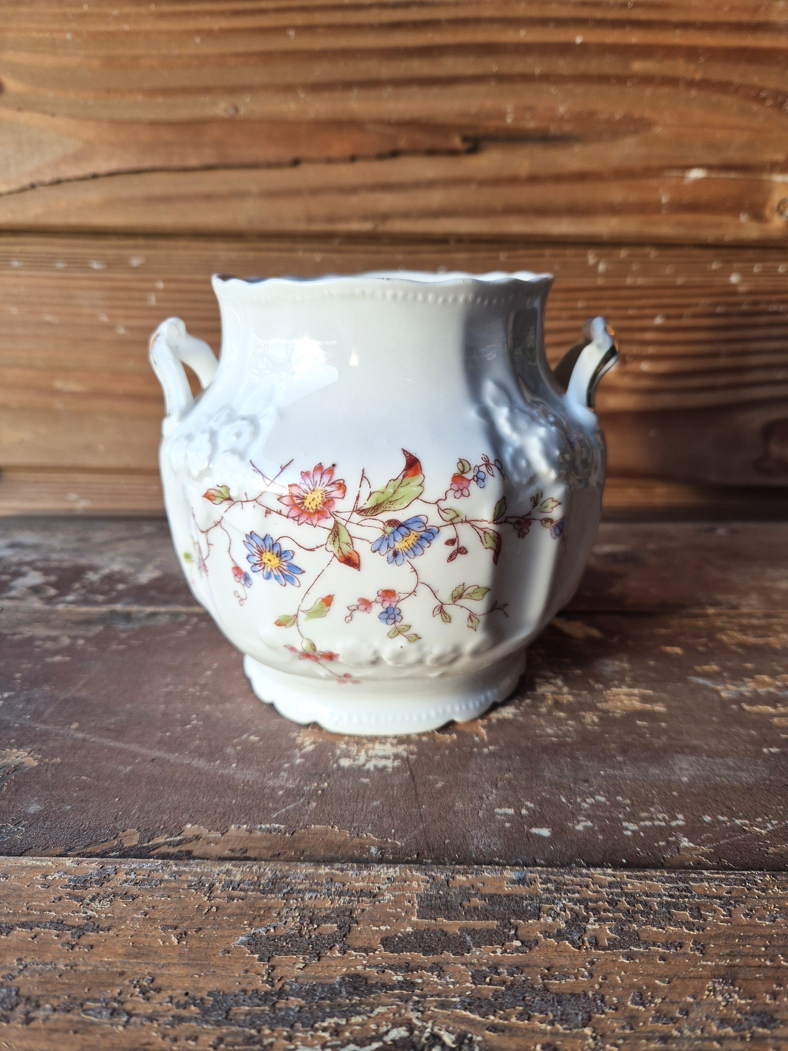 Pot à sucre vintage à motif floral