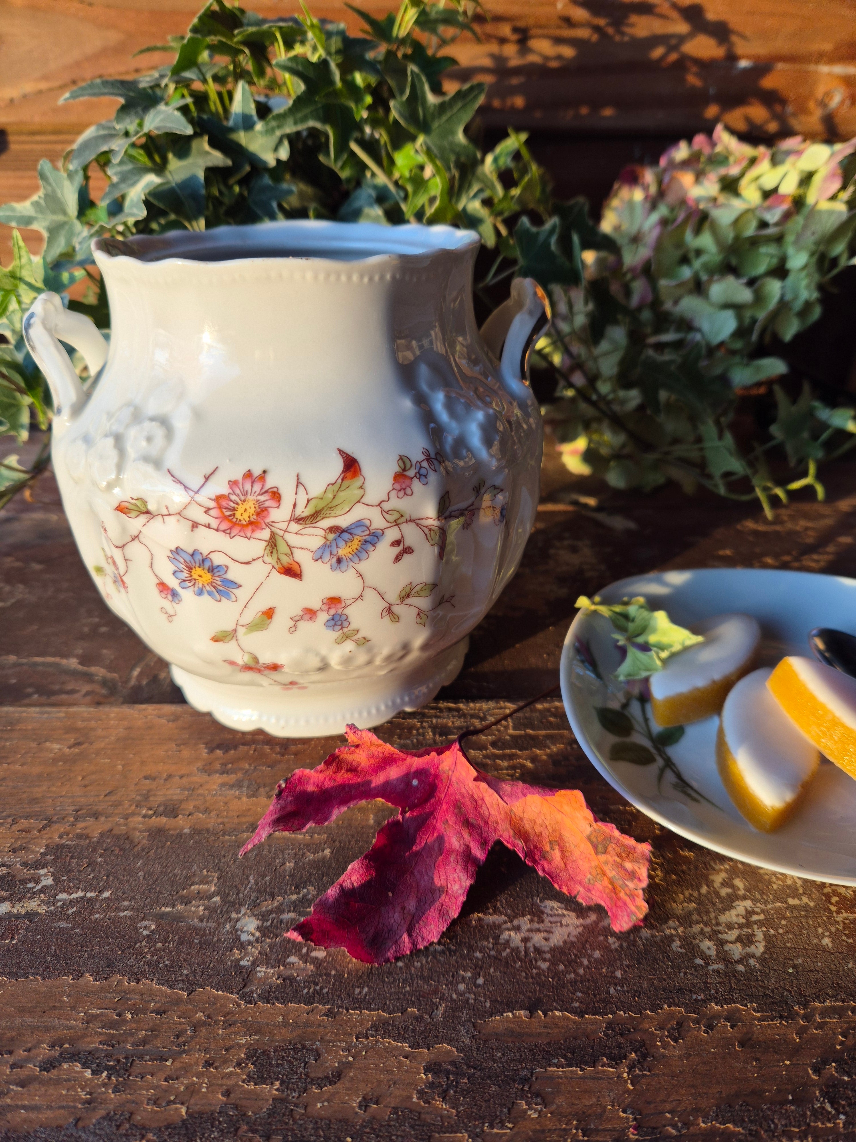 Pot à sucre vintage à motif floral