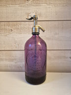 Siphon vintage en verre rose