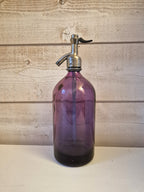 Siphon vintage en verre rose