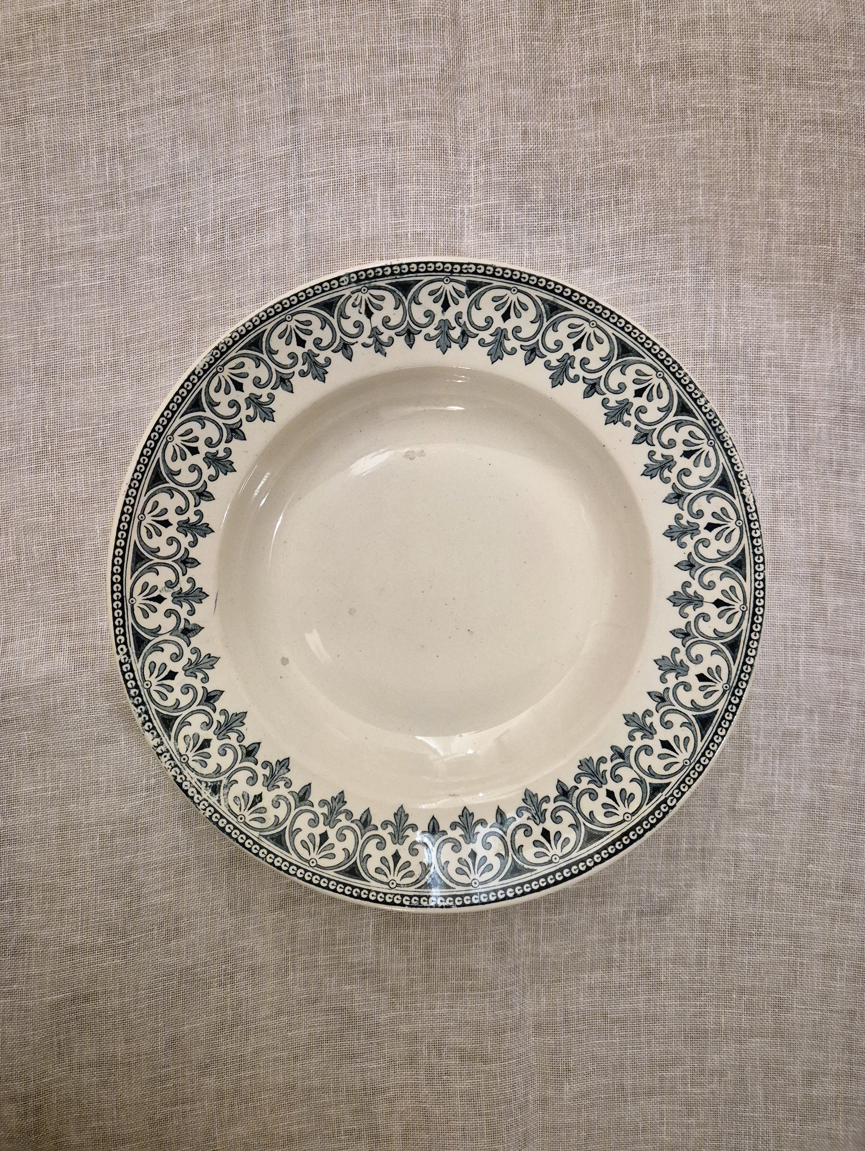 Ensemble de 3 assiettes creuses anciennes Badonviller