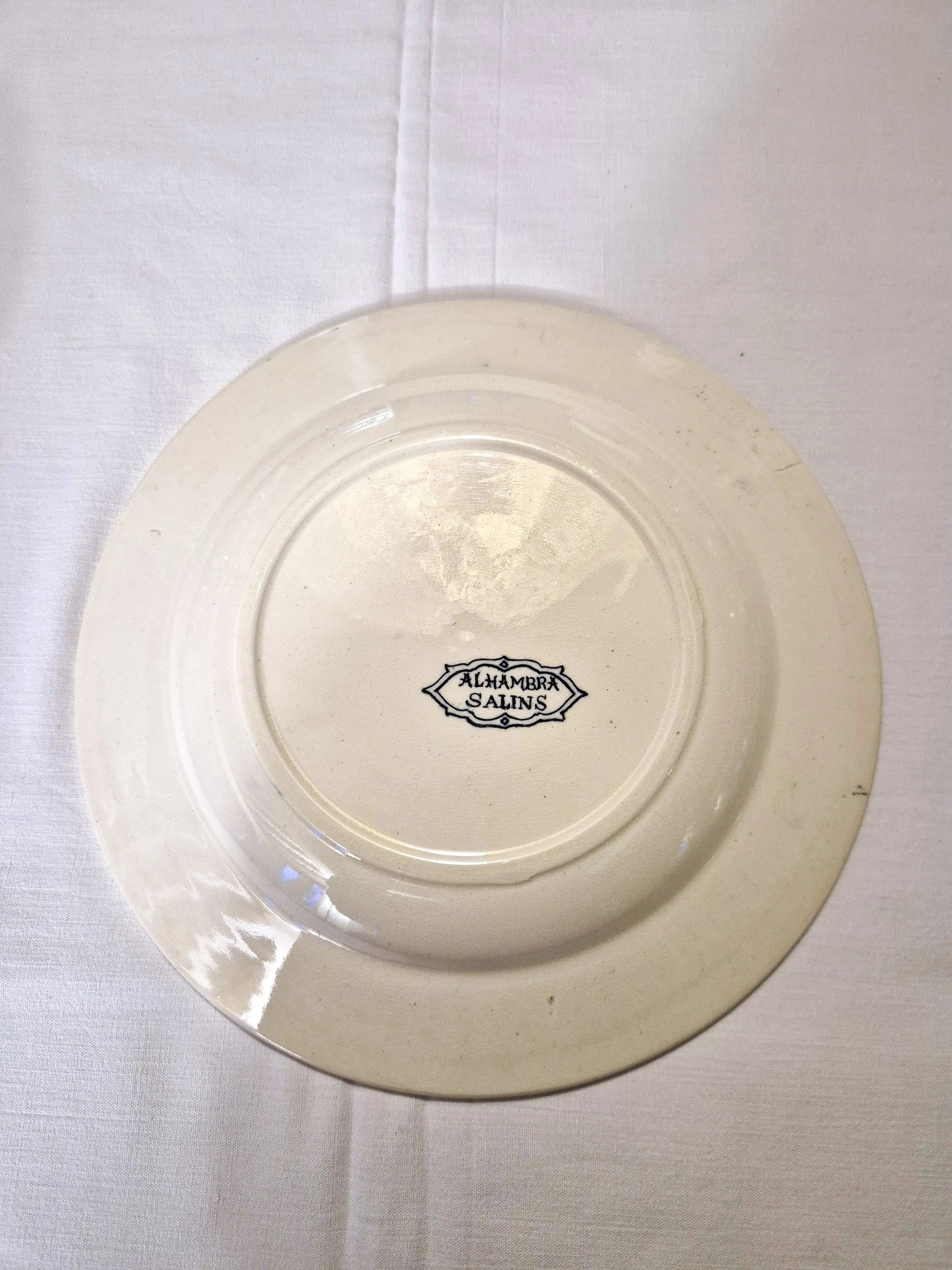 Ensemble de 6 assiettes plates anciennes Salins Little Harmonie