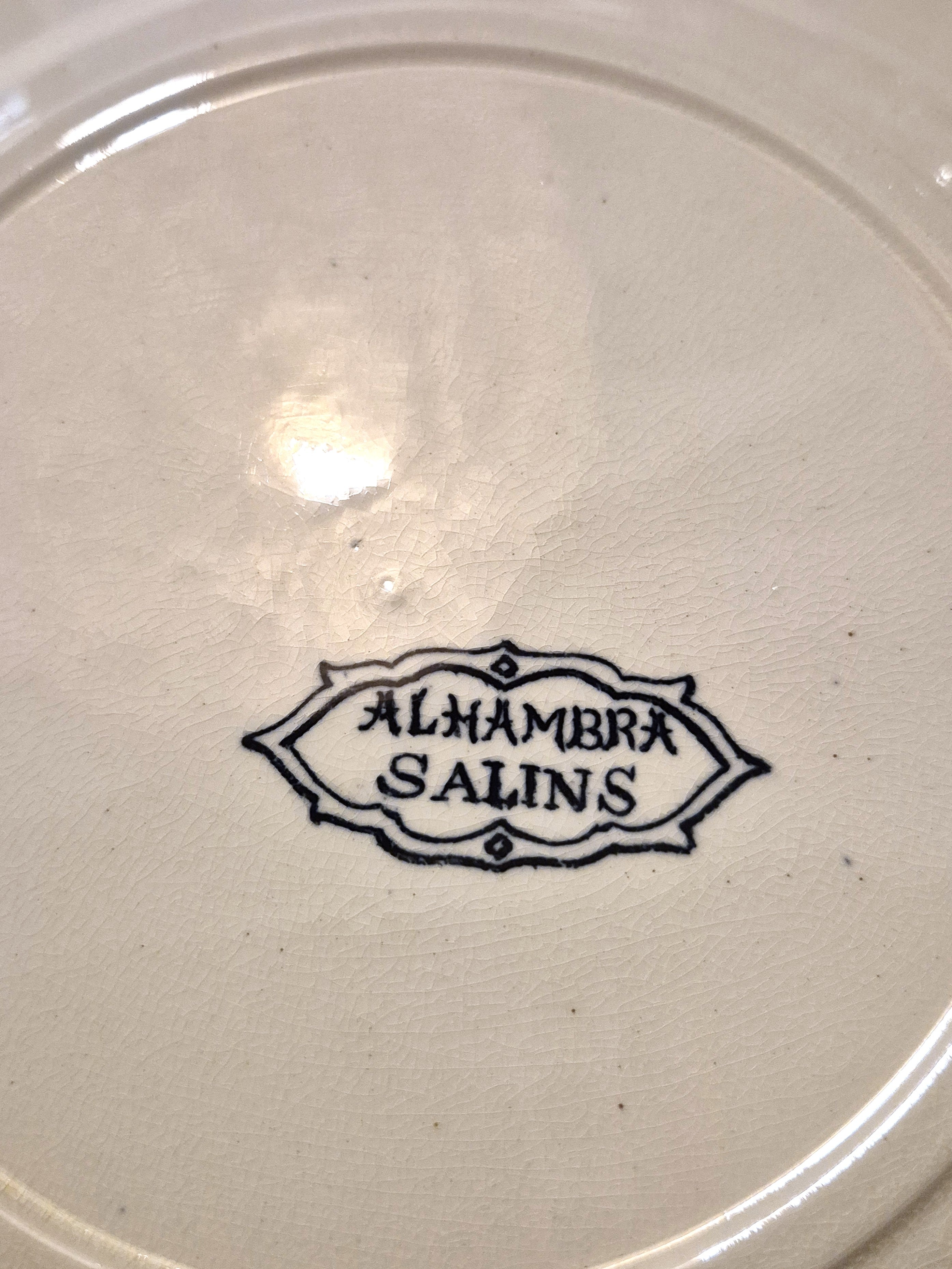 Ensemble de 6 assiettes plates anciennes Salins