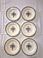 Ensemble de 6 assiettes plates anciennes Salins Little Harmonie