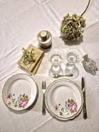 Ensemble d'assiettes vintage Digoin en porcelaine opaque