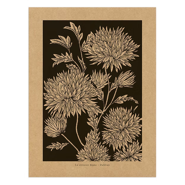 Affiche kraft "Dahlias"