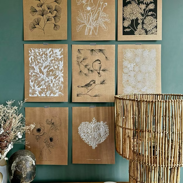 Affiche kraft "Dahlias"