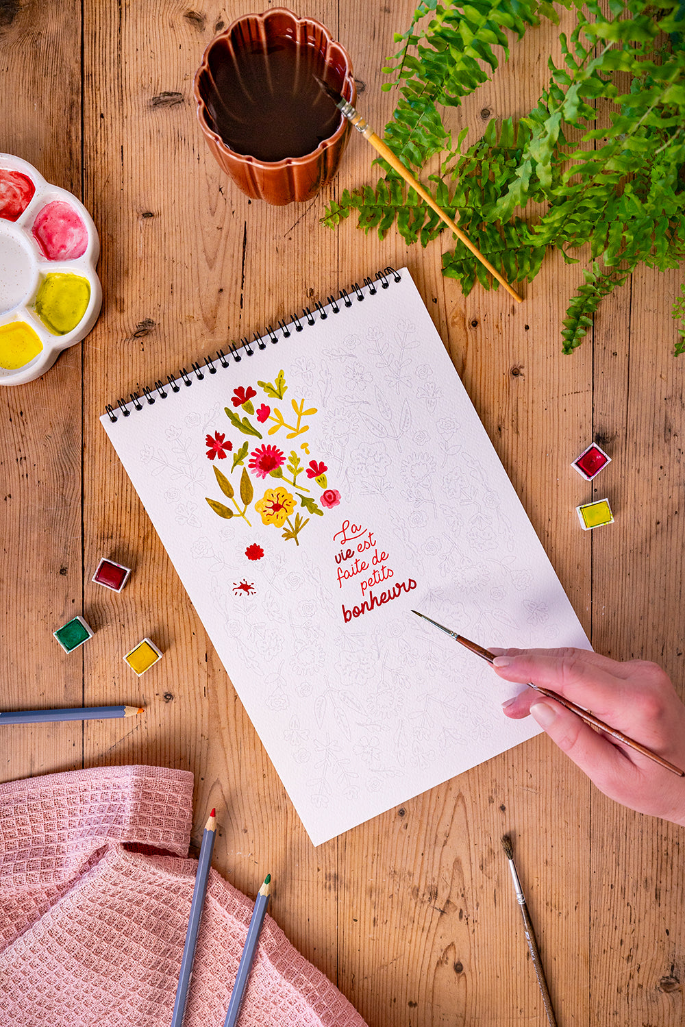 Carnet de coloriage A4 "Petits bonheurs"