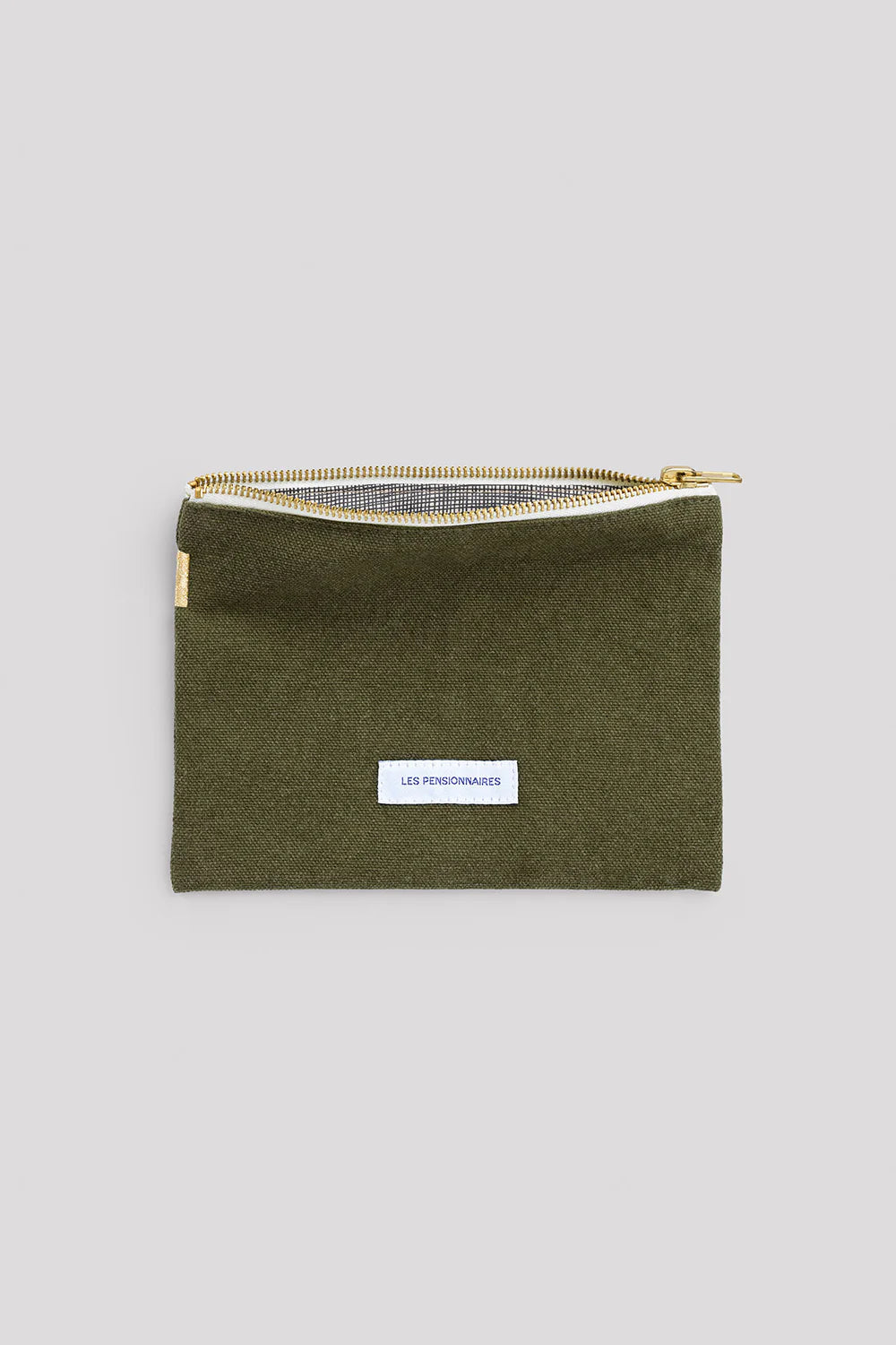 Petite pochette coton bio Vert Câpre Les Pensionnaires