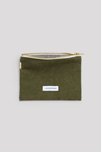Petite pochette coton bio Vert Câpre Les Pensionnaires