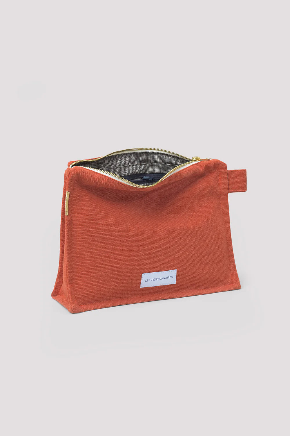Trousse de toilette coton bio Orange flamboyant Les Pensionnaires