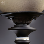 Œuf d'autruche sur socle noir et blanc