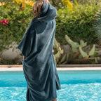 Poncho en coton premium bio Bleu lagon