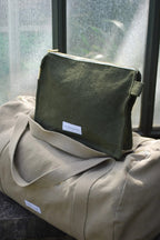Trousse de toilette coton bio Vert Câpre Les Pensionnaires