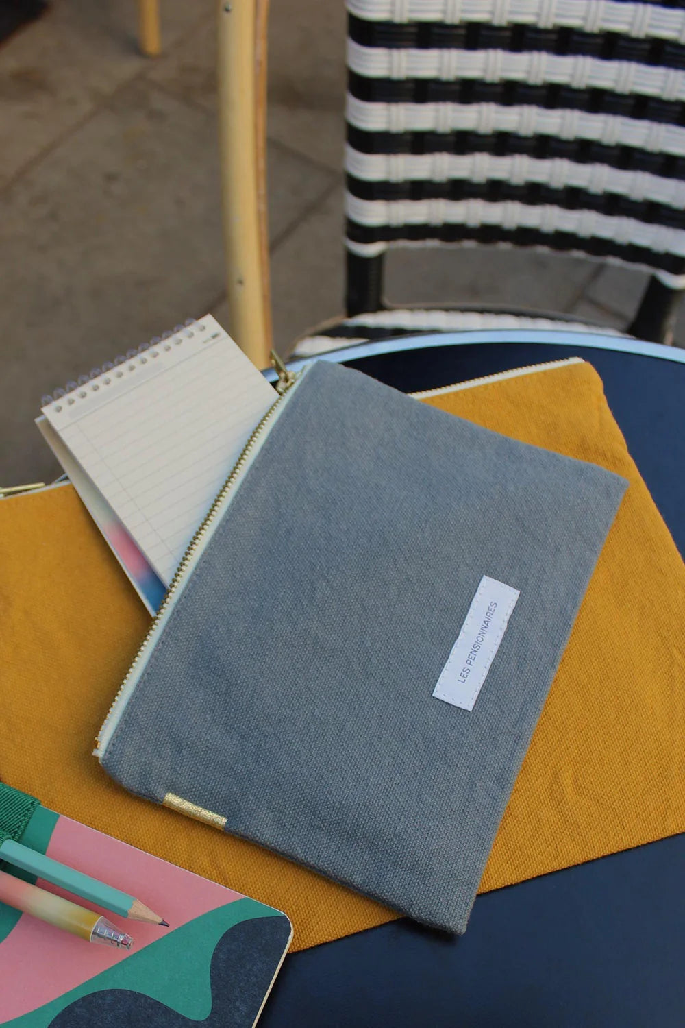 Petite pochette coton bio Bleu Horizon Les Pensionnaires