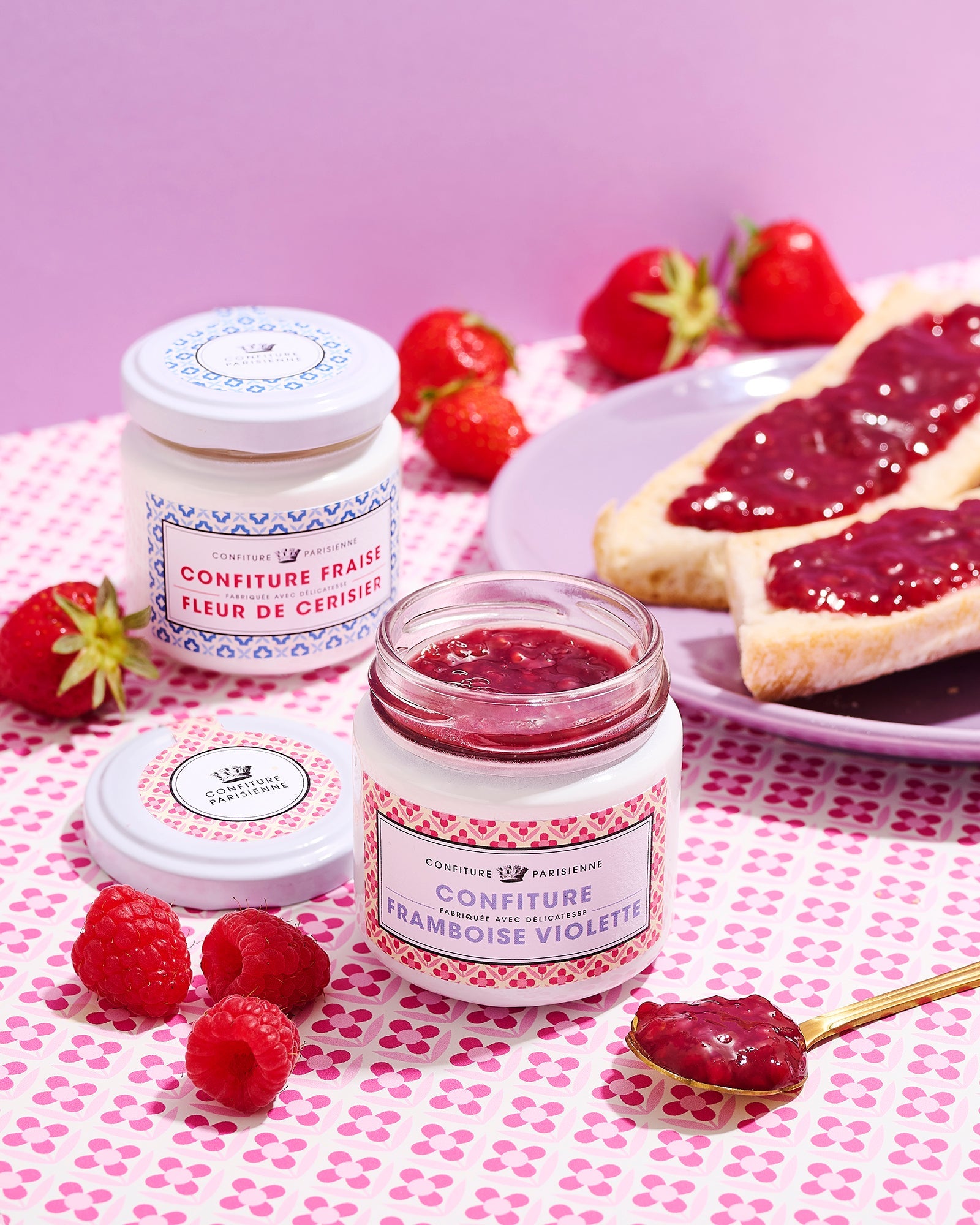 Confiture 100g Fraise et Fleur de Cerisier Confiture Parisienne