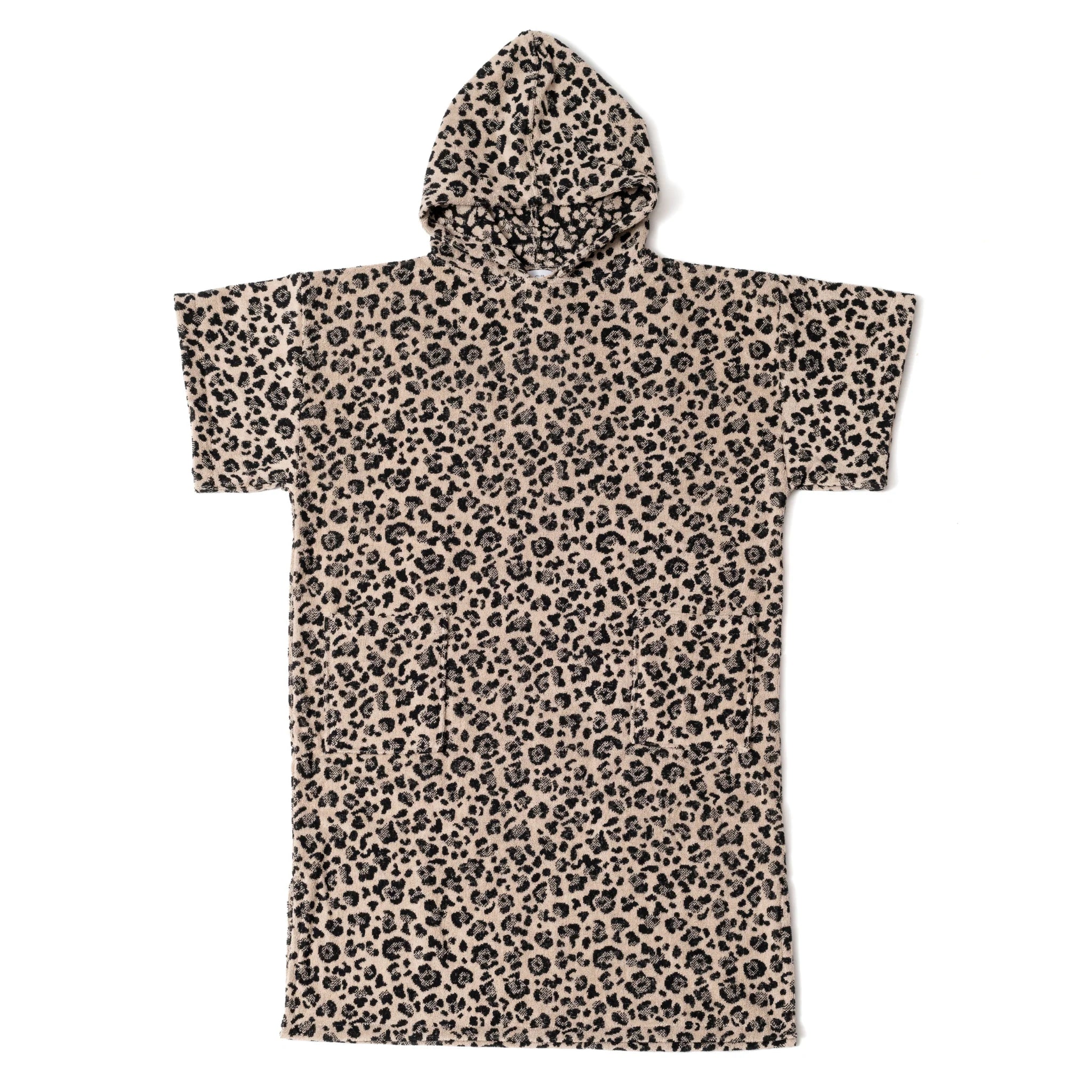 Poncho en coton premium bio Léopard