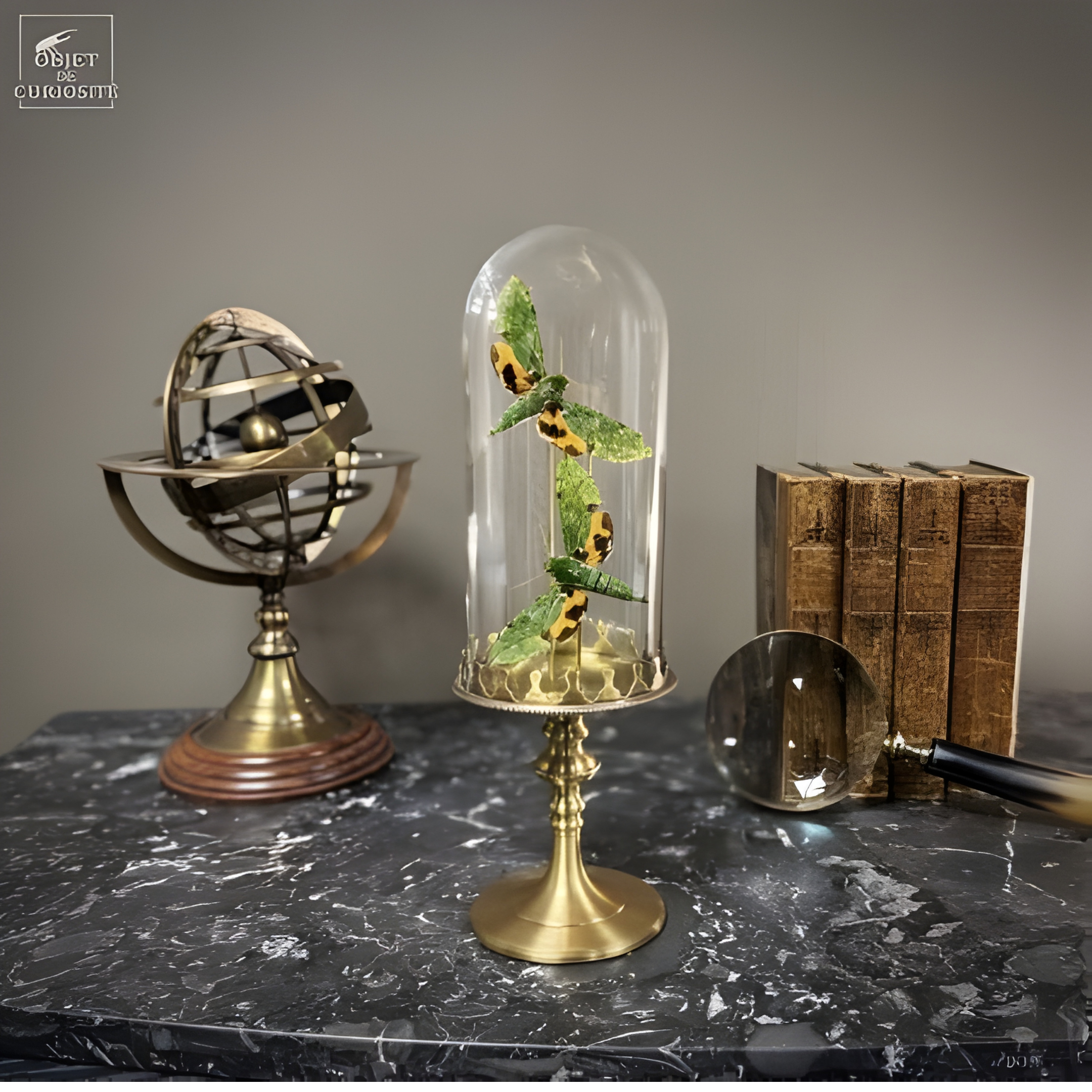 Mini globe de 2 sphinx EUCHLORON MEGAERA