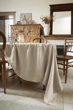 Nappe rectangle 170x250 Lin lavé SOLINE Sable Little Harmonie