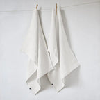 Lot de 2 essuie-vaisselle 50x70 Lin lavé SOLINE Craie Little Harmonie