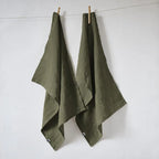 Lot de 2 essuie-vaisselle Lin lavé 50x70 SOLINE Thym Little Harmonie