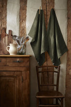 Lot de 2 essuie-vaisselle Lin lavé 50x70 SOLINE Thym Little Harmonie