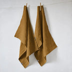 Lot de 2 essuie-vaisselle 50x70 Lin lavé SOLINE Caramel Little Harmonie