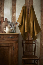 Lot de 2 essuie-vaisselle 50x70 Lin lavé SOLINE Caramel Little Harmonie