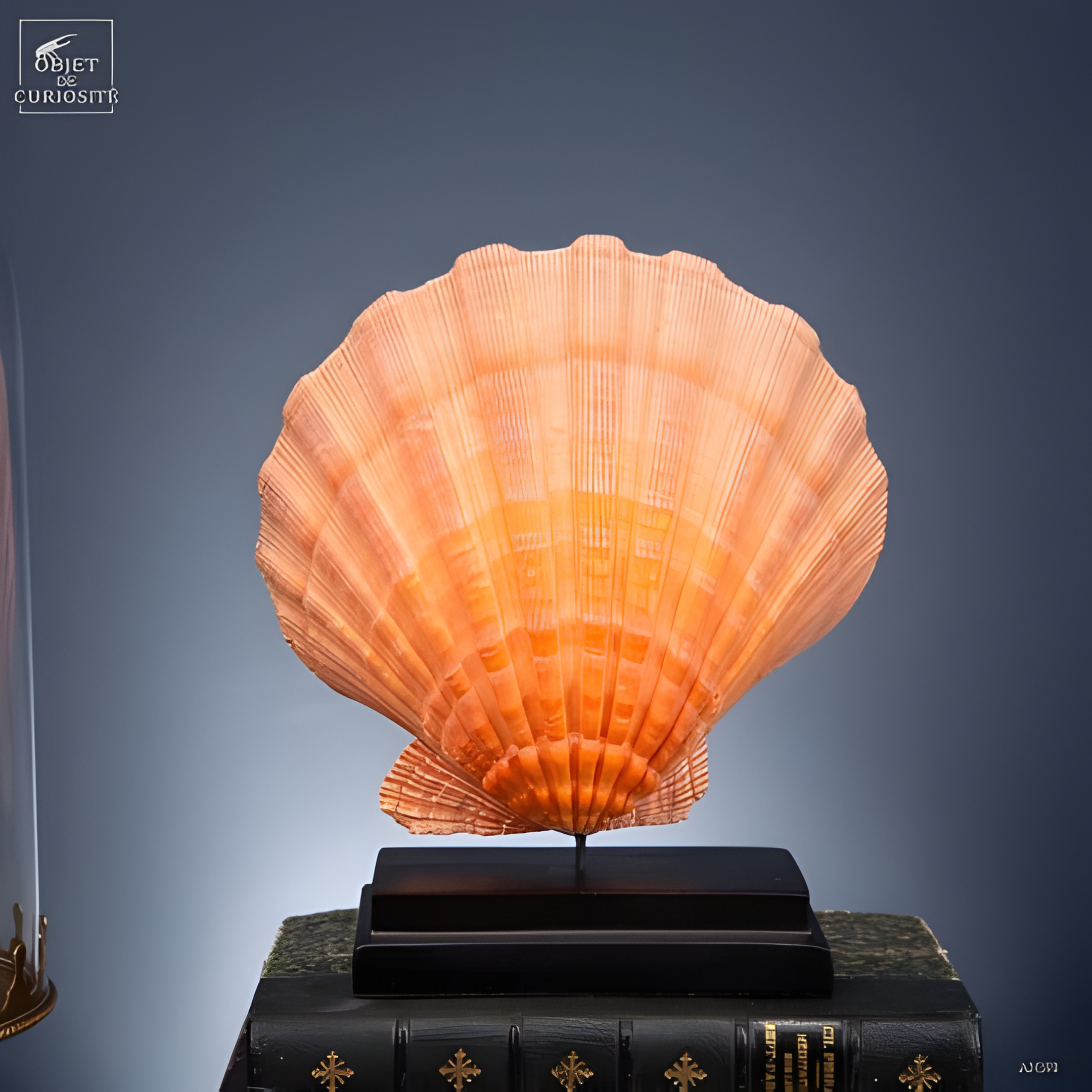 Coquille St Jacques orange sur base noire