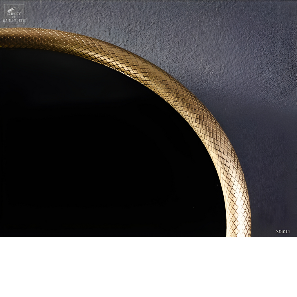 Miroir oval cadre laiton motif lézard