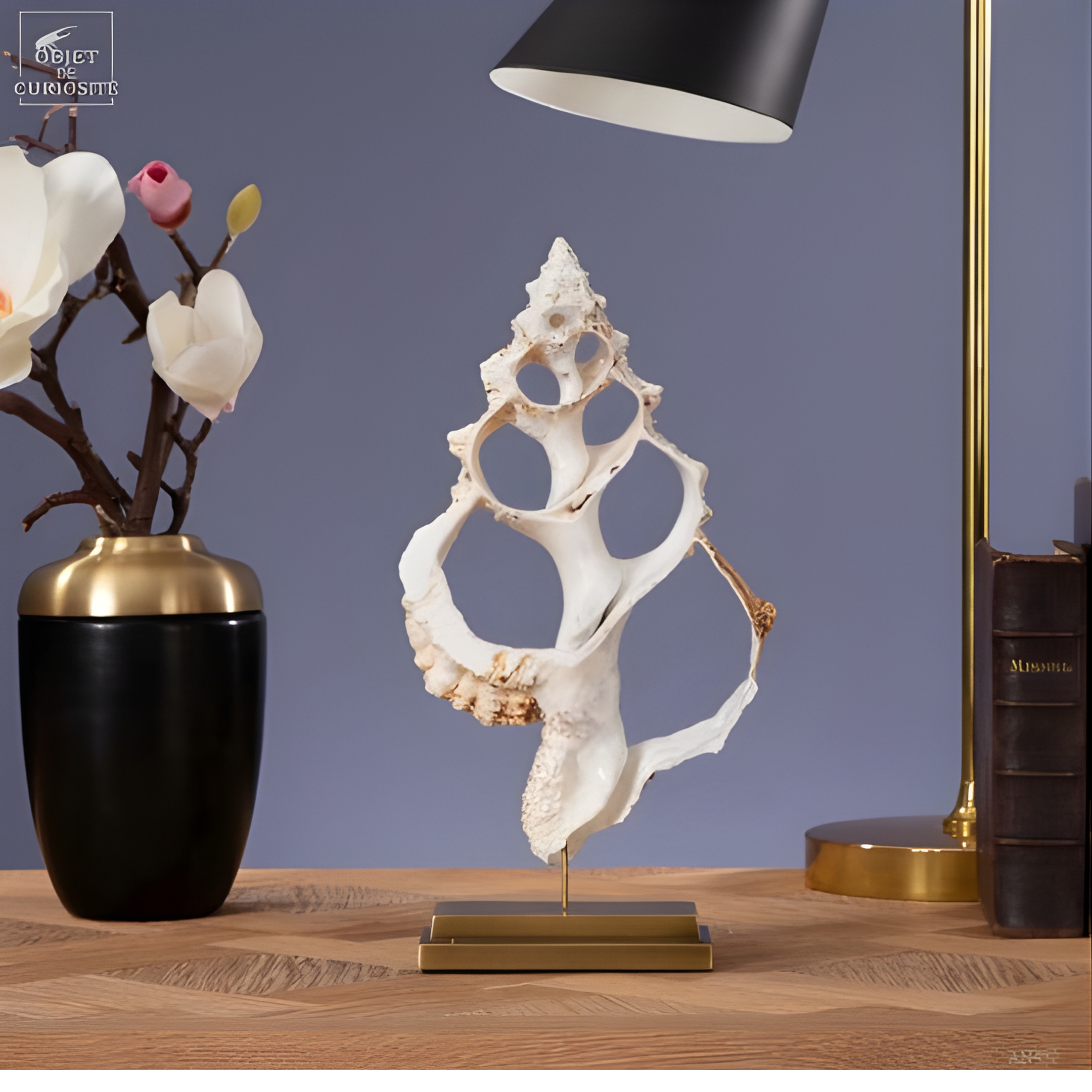 Tranche centrale de coquillage BURSA BUBO