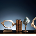 Turbo IMPERIALIS vert, poli, sur pied laiton