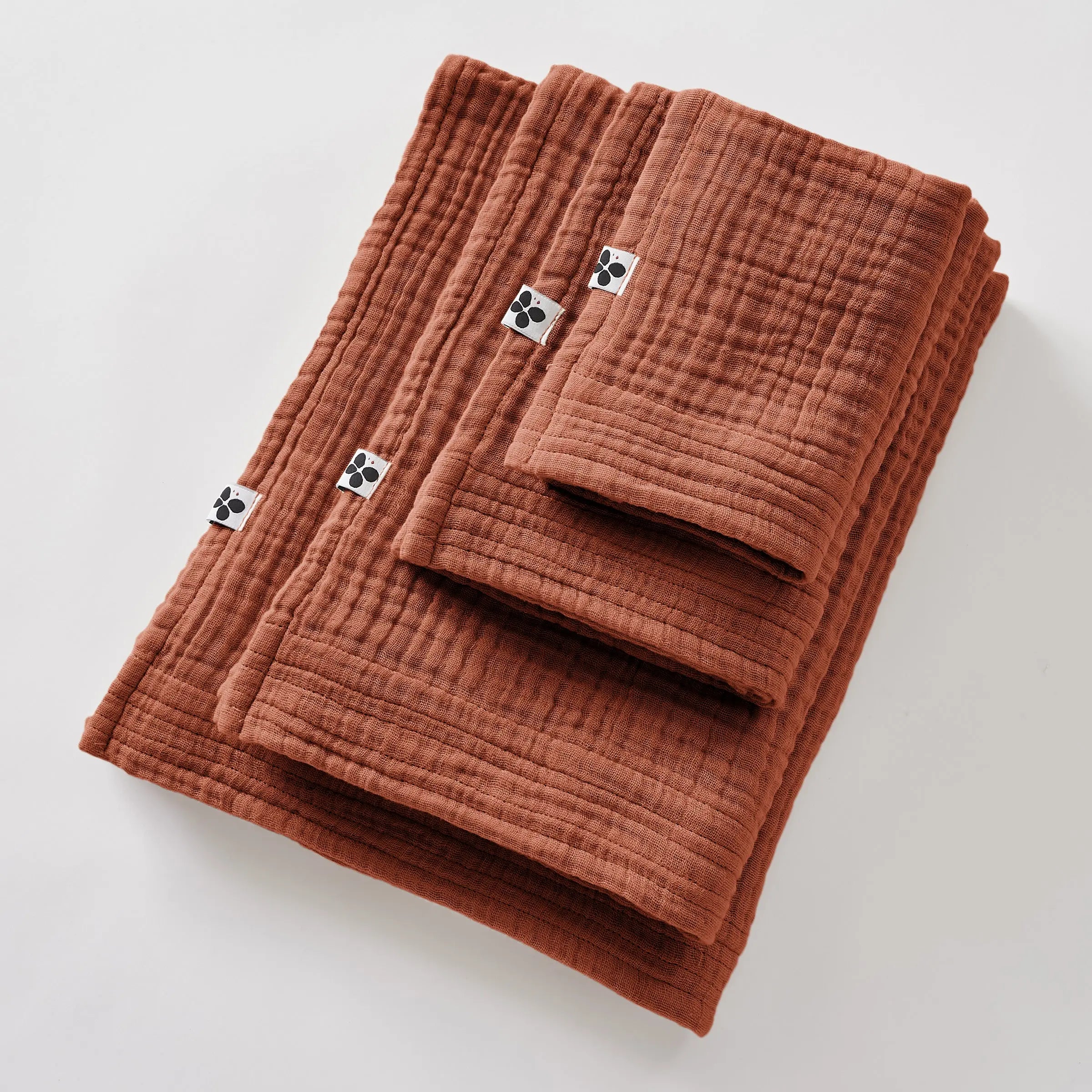 Drap de Bain 90x150 Gaze de coton unie GAIA Terracotta Little Harmonie