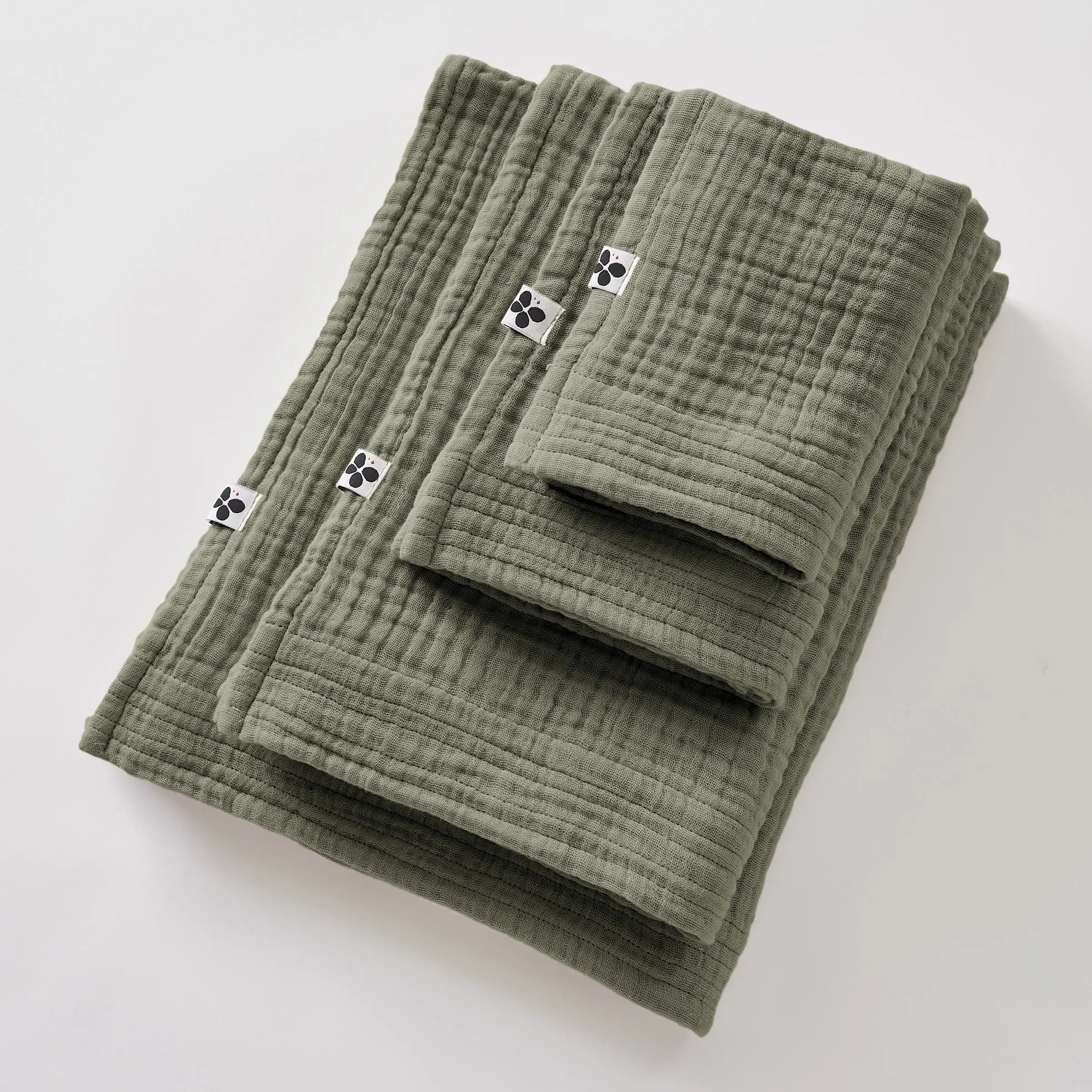 Drap de Bain 90x150 Gaze de coton unie GAIA Romarin Little Harmonie