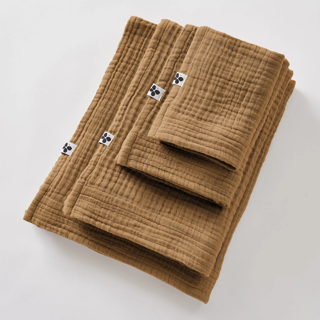 Drap de Bain 90x150 Gaze de coton unie GAIA Camel Little Harmonie