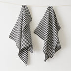 Lot de 2 essuie-mains 50x70 Gaze de coton tissée VICKIE Truffe Little Harmonie