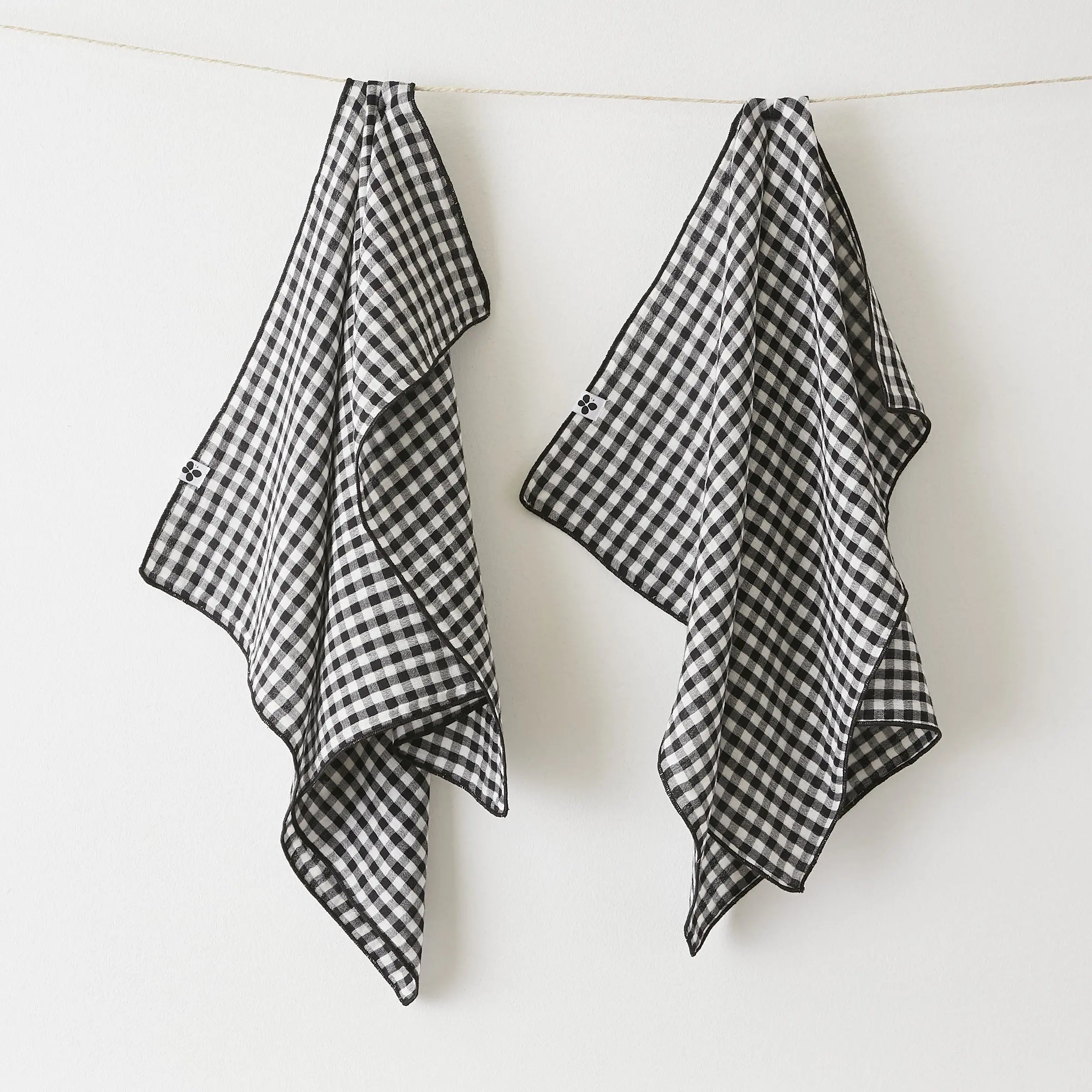 Lot de 2 essuie-mains 50x70 Gaze de coton tissée VICKIE Truffe Little Harmonie