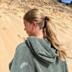 Poncho en coton premium bio Vert sauge