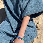 Poncho en coton premium bio Bleu lagon