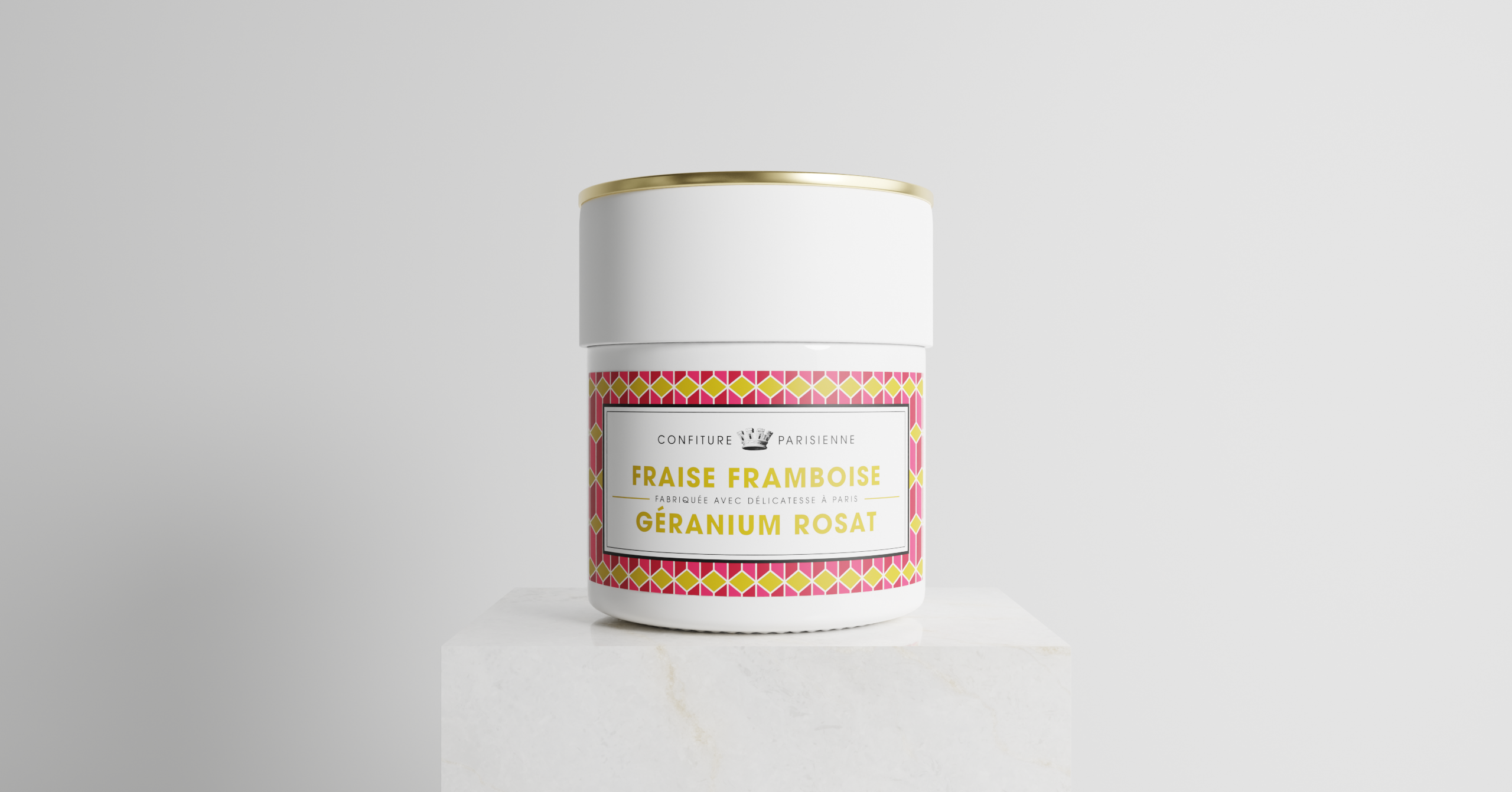 Confiture 250g Fraise Framboise Géranium Confiture Parisienne