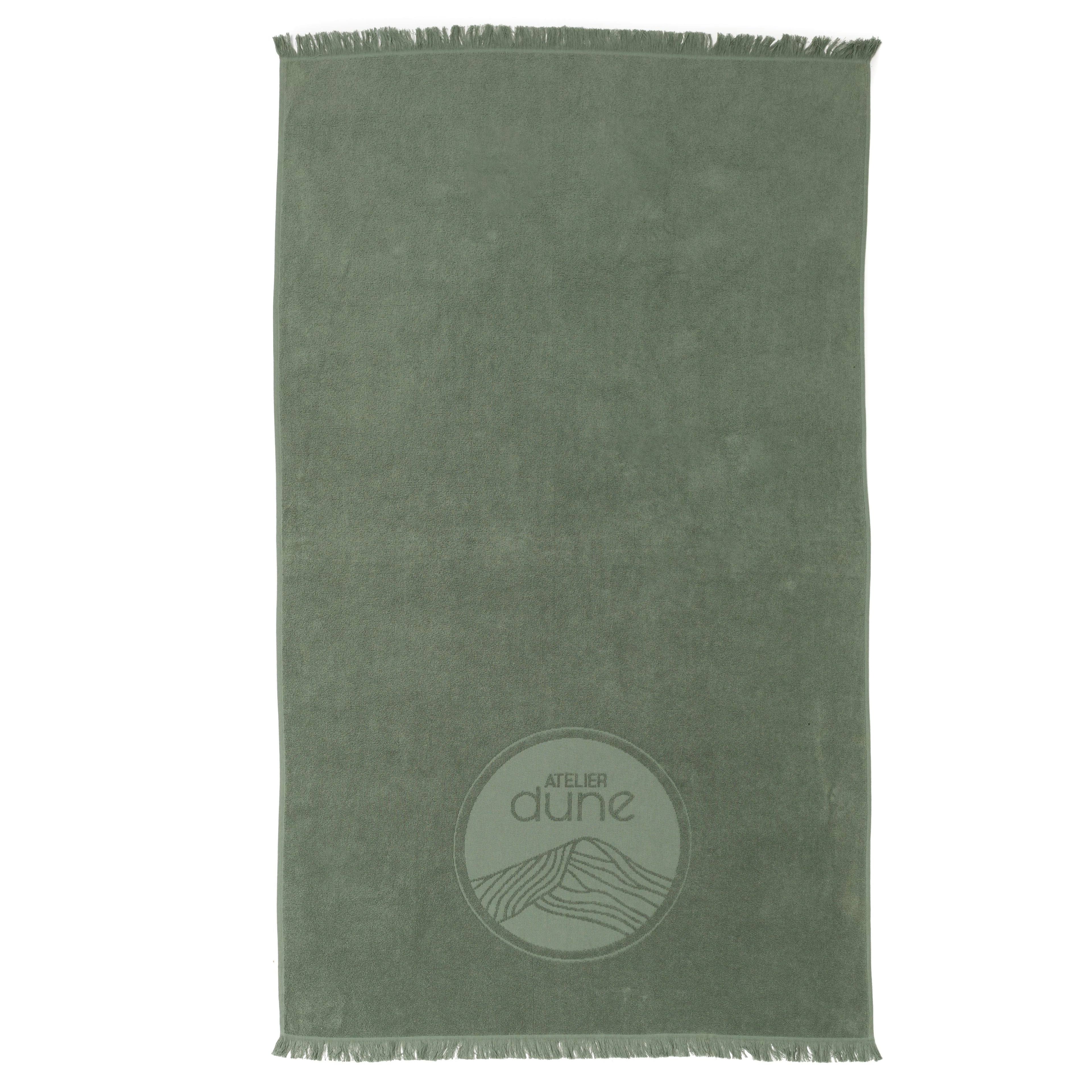 Drap de bain premium en coton bio Vert sauge