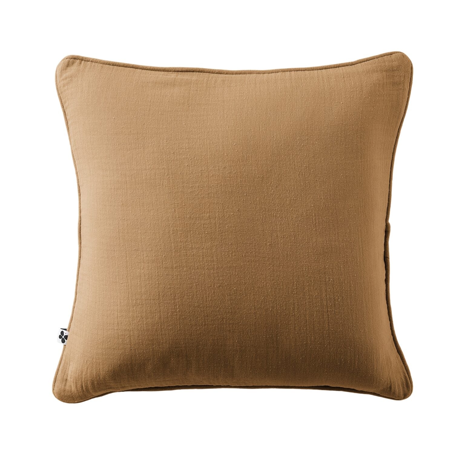 Coussin déhoussable 45x45 Gaze de coton unie GAIA Camel
